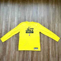 Nike Utah Jazz Dri-FIT Long Sleeve DQ7070-729 Yellow Men’s L NBA