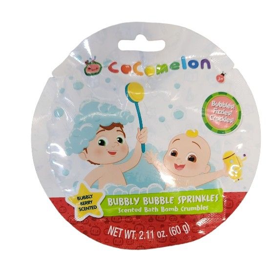 2022 CoComelon Bubbly Bubble Sprinkles Scented Bath Bomb Crumbles Bubbly Berry Scented