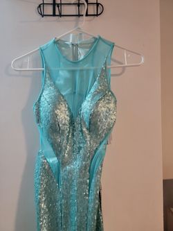 Prom dress size 0 NWT, Seafoam Mermaid style sequin