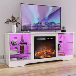 Fireplace entertainment unit plus  Panasonic Viera TV 60" + base + wall mount