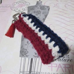 Handmade Keychain With Tassel, Crochet Boutique Gift