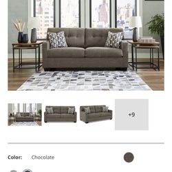 Lightly Used Ashley Furniture Gray/Chocolate Mahoney Loveseat Retail $349.99