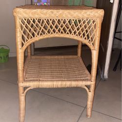 Vintage Wicker Side Table