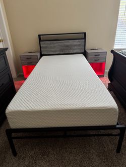 Twin XL bed frame and mattress