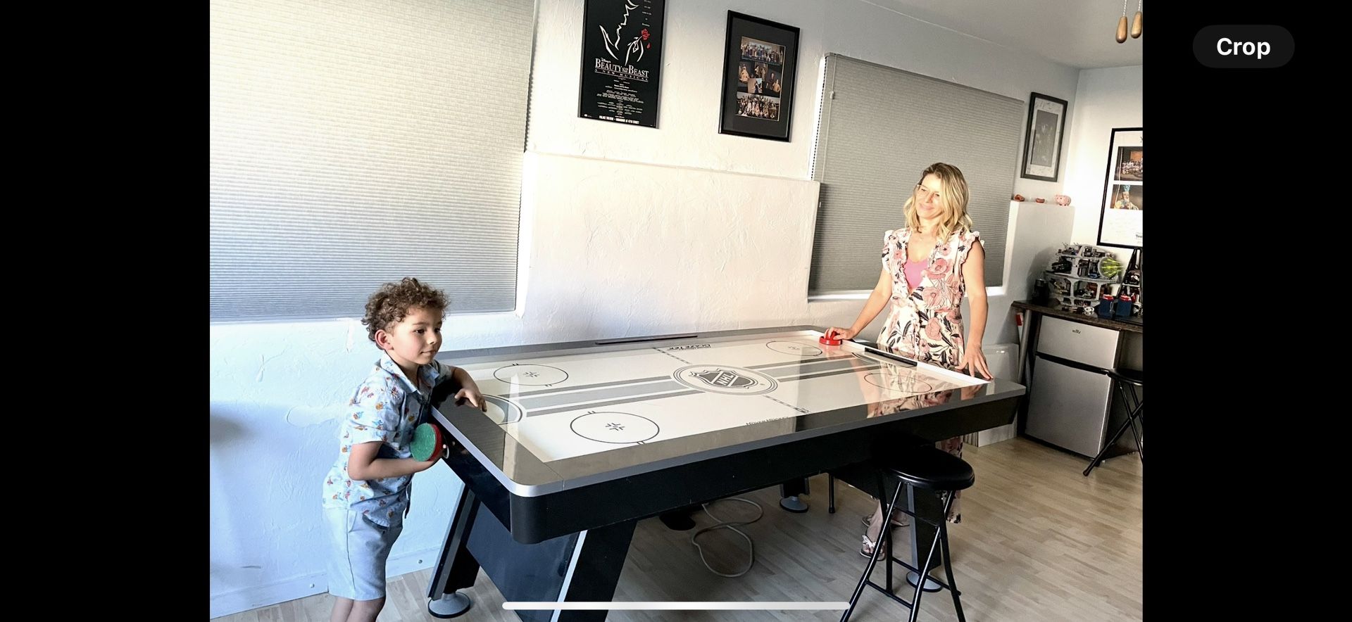 NHL 80-Inch Air Powered Air Hockey with Table Tennis Top