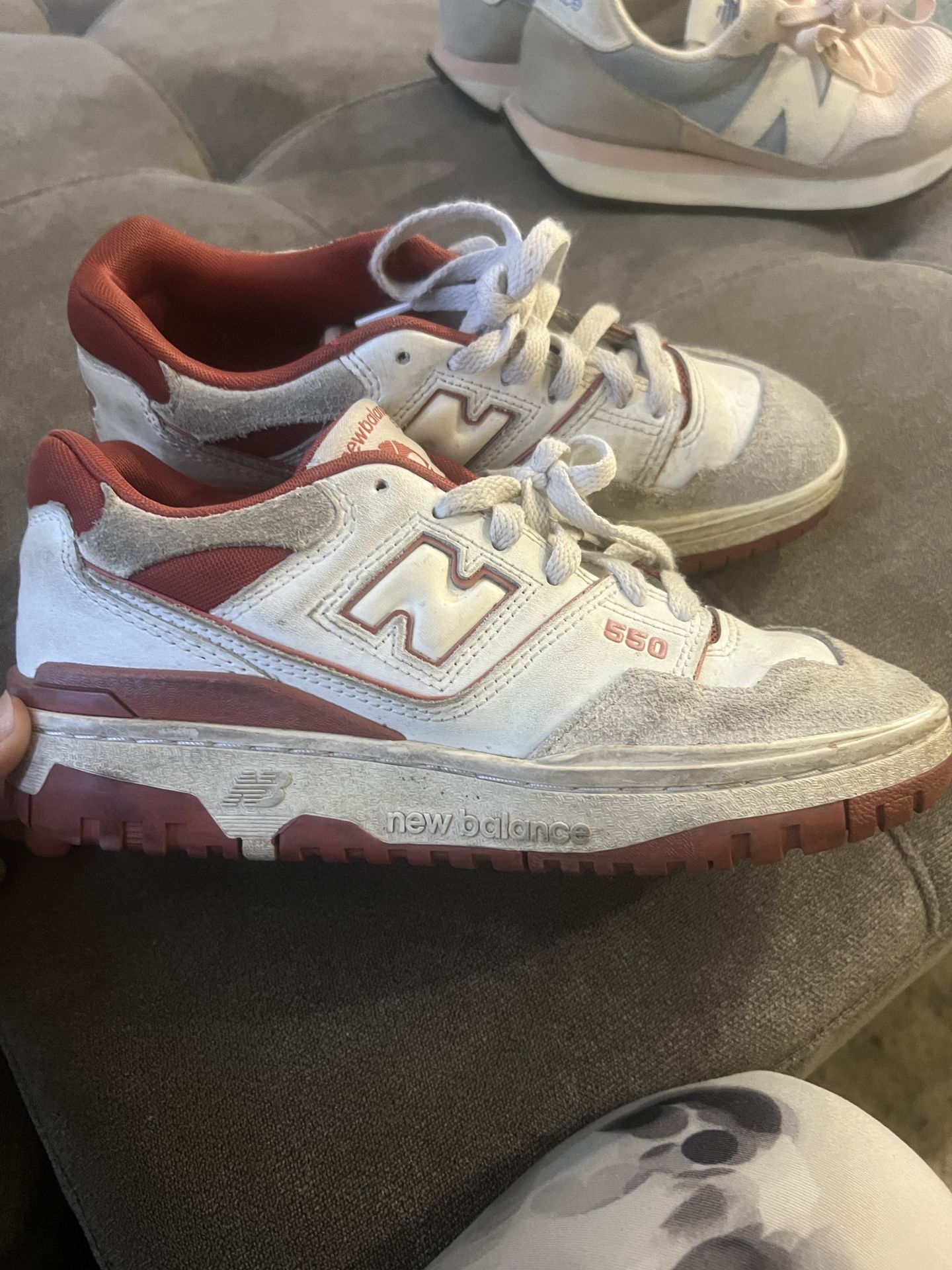 New Balance 550 Red And White Size 4.5