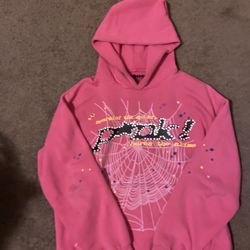 Pink sp5der hoodie: Size M