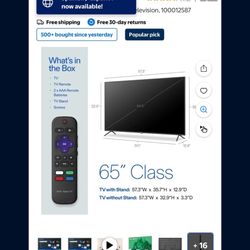 Onn 65” Roku TV