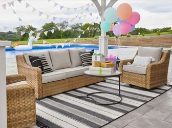 Outdoor Patio Set With Cushions Swivel rocker chair