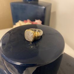 David Yurman Two-Tone Diamond Ring Size 6.5