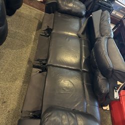 Black Leather Sofa 