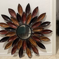 Metal Sunflower Mirror