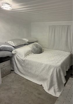 Comfortable bed with bedding