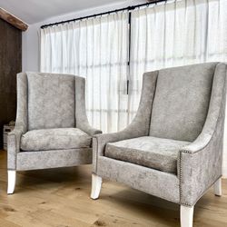 2-Modern Wingback Custom Apolstered - OBO