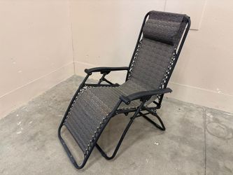 Dark Grey Zero Gravity Folding Outdoor Lounge Chair with Headrest