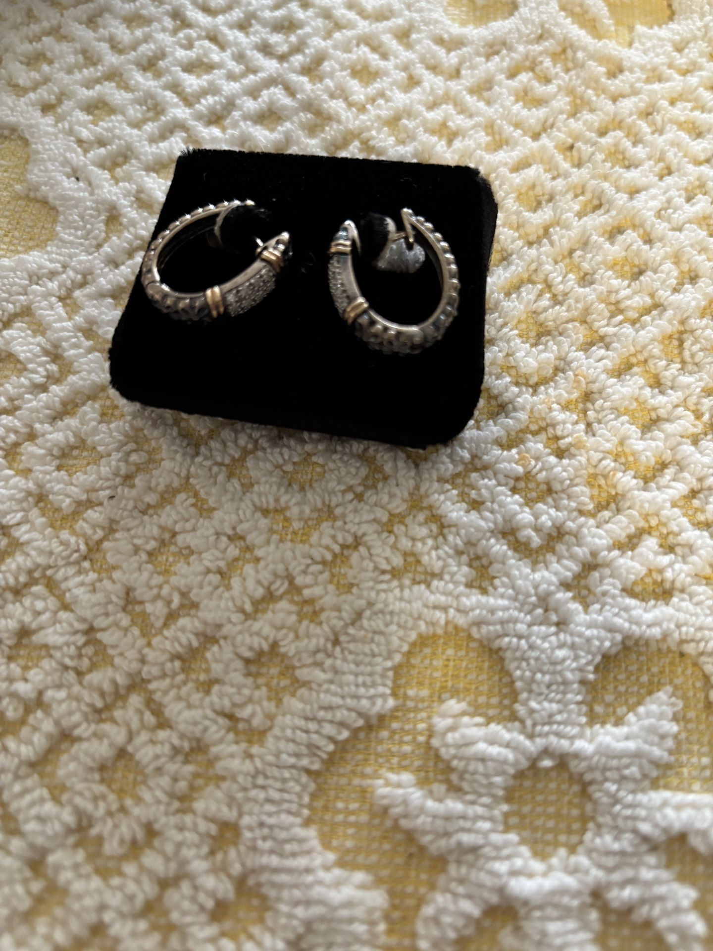 Silver With Diamond Hoops