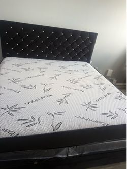 King size bed frame with mattress and free delivery free installation all new furniture