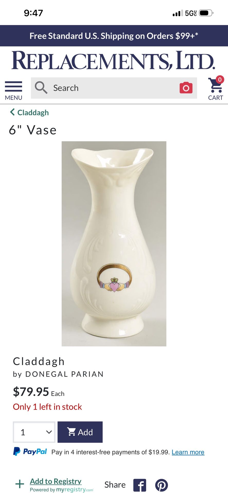 Three beautiful pieces of Claddagh by Donegal Parian