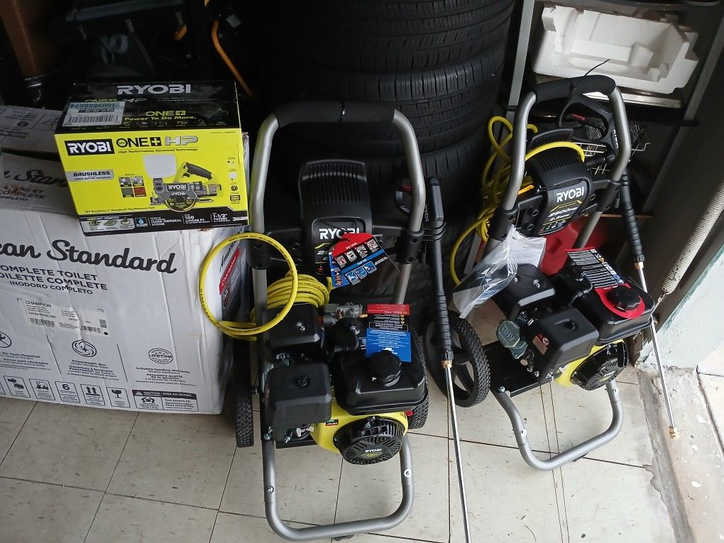 (BRAND NEW!!!) RYOBI 2900 PSI GAS POWERED PERSSURE WASHER AND RYOBI +One TILE SAW