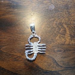 .925 Sterling Silver Men's Womens Diamond Cut Alacran Scorpio Scorpion Pendant