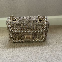 Small Medium Quilted Tweed Single/Double Flap Gold Chain Shoulder bag