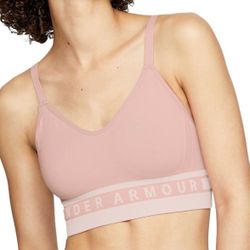 Under Armour Seamless Longline Sport Bra Pink Sz M