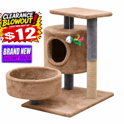 New Cat Tree Tower 21" STURDY Activity Center Large Playing House Condo For Rest & S