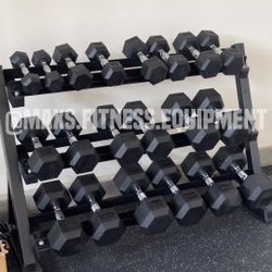 NEW DUMBBELL SET 5-50 WITH RACK 