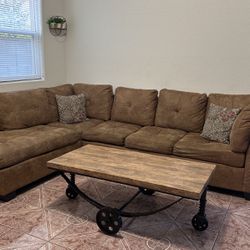 Sectional and coffee table for sale $200 For Both