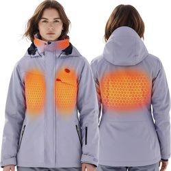 InoKraft Heated Jacket for Women with Rechargeable Battery Pack, Water-Resistant Slim Heated Coat(Included USB-C Cable) Reg. List Price $209.99