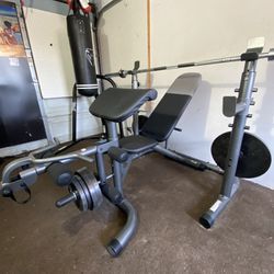 Olympic Bench Weight Set And Boxing Station
