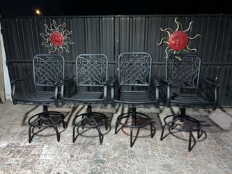 4 Aluminum Bar Height Patio Chairs (20” W x 19” D x 48” H)