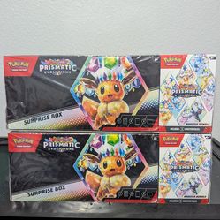 Pokemon Sam's Club Prismatic Evolutions Surprise Box + Booster Bundle Set Of 2