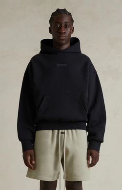 Fear of God ESSENTIALS Jet Black Classic Fleece Hoodie