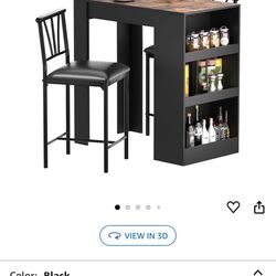 2 Seater Table With Chairs 3 Shelve Compartment