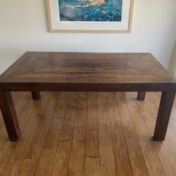 Contemporary Modern Wood Dining Table And Matching Bench 