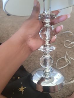 Crystal Table Lamp with Chrome Base