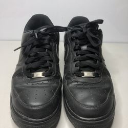 Nike AirForce Black Leather Lace Up Sneakers Shoes Men Sz 10.5US/44.5EU/9.5UK