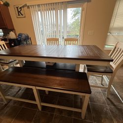 5pc Dining Table Set W/ Bench