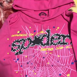Pink Spider Hoodie Small