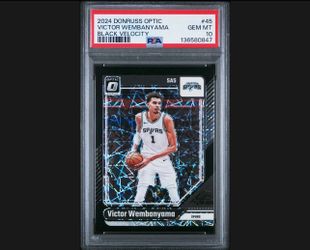 2024 Panini Donruss Optic #45 Victor Wembanyama Black Velocity /39 PSA 10