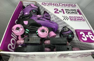 Roller Derby 2 in 1 Inline + Quad girls adjustable skates