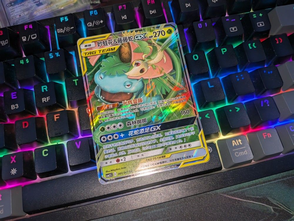 Venusaur & Snivy GX 001/061 Tag Team Chinese RR Pokemon