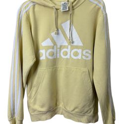 Adidas Originals Yellow Hoodie with White Trefoil Logo – Size Small 