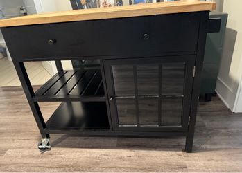 Black Bar cart with storage