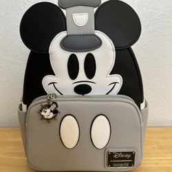 Rare Disney Steamboat Willie Loungefly Backpack - New w Tags