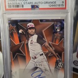James Wood rookies 2025 3 numbered 25 and 1 numbered to 15 all autographed (Clean and Sharp On All) and very rare, like Kobe and Trout investmen