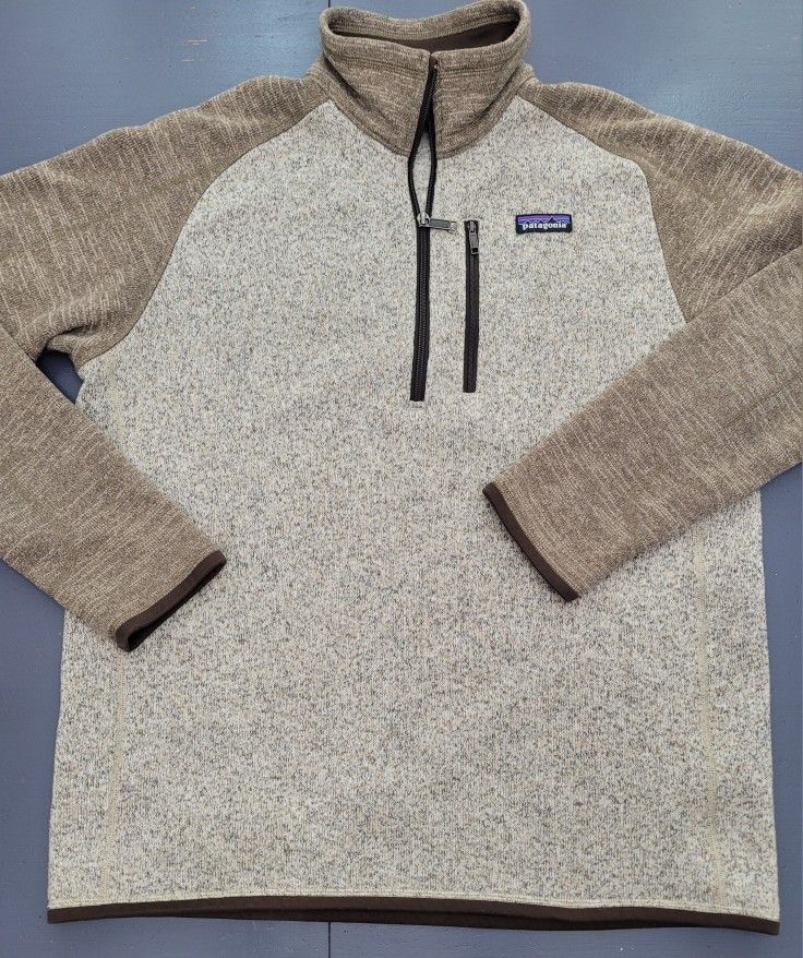 Patagonia Better Sweater Mens Large Brown 1/4 Zip Fleece Outdoor EXC