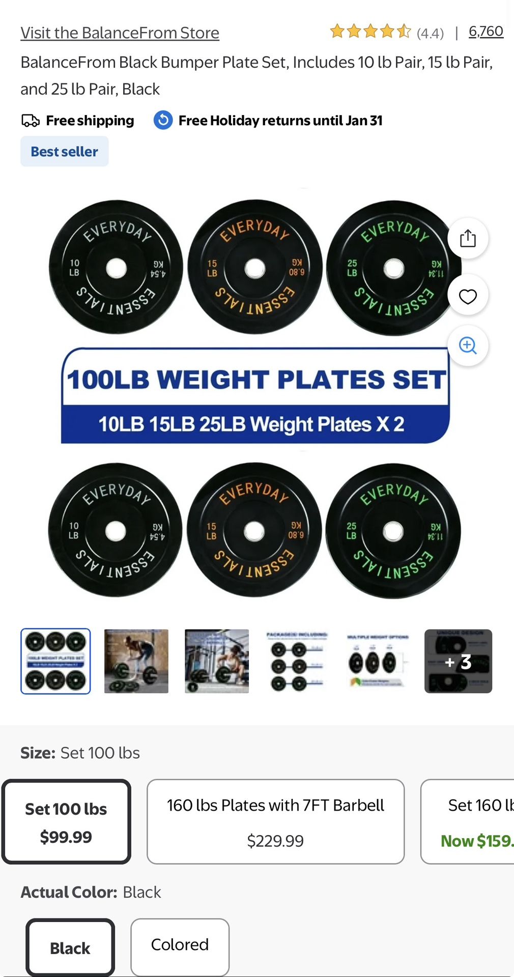 BalanceFrom Olympic Weight Set – Barbell + Bumper Plates