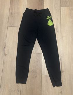 Long Black Grinch Sweatpants Size XS